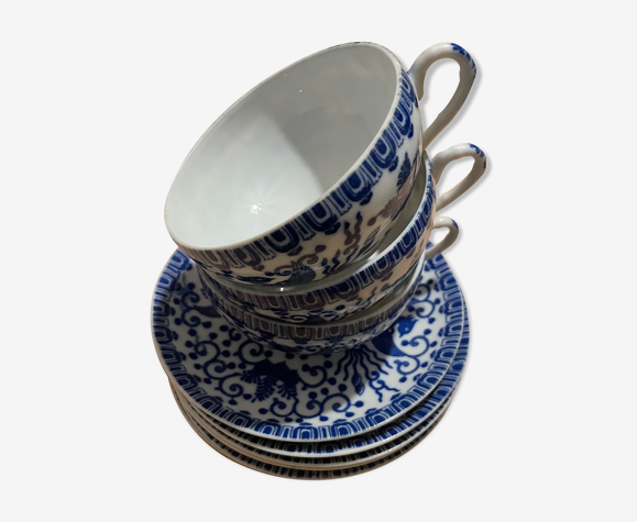 6 tasses et sous tasses en porcelaine CFC Japan H.T.C