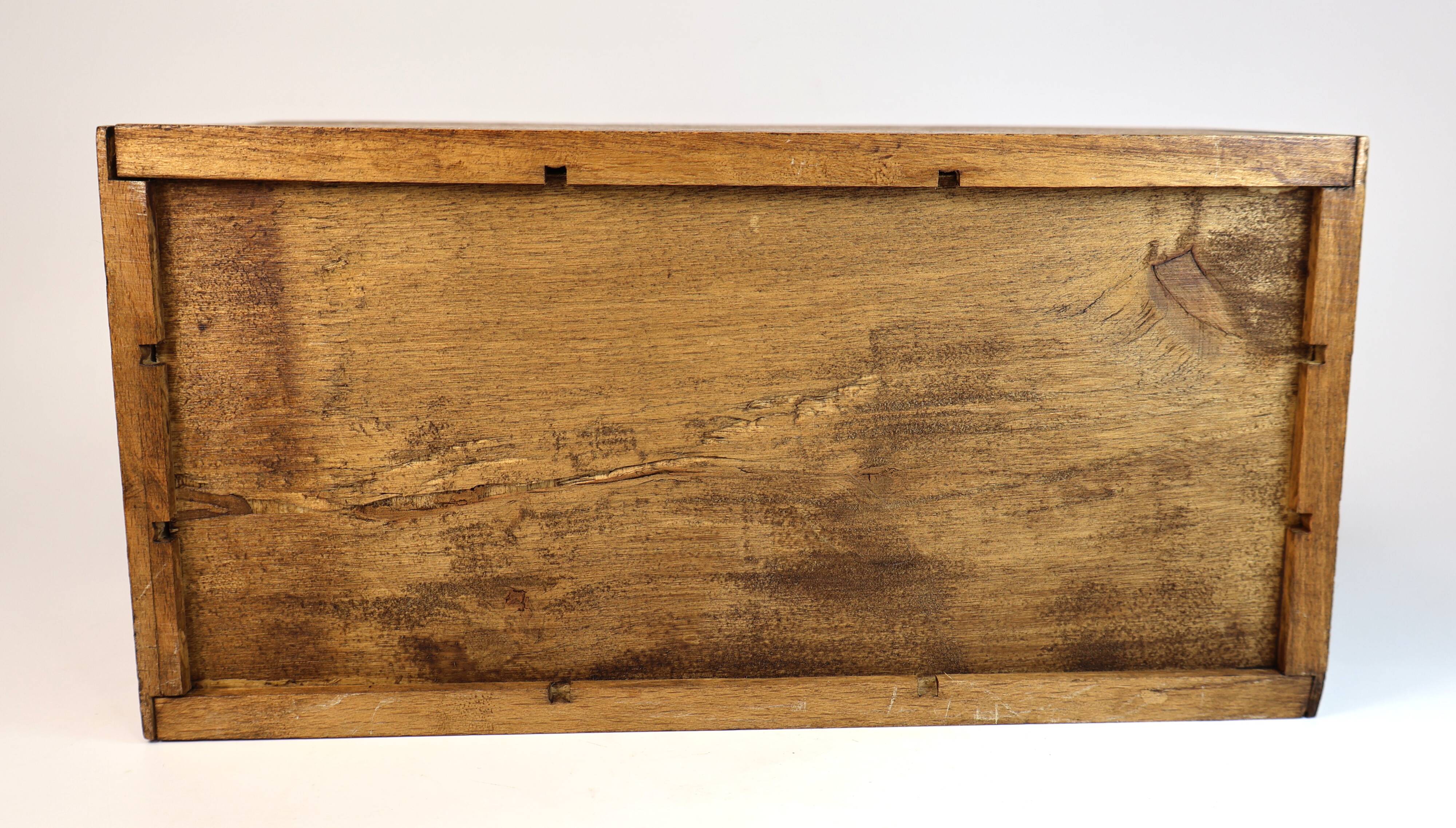Small drawer unit, vintage wooden watchmaker's chest.