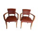 2 fauteuils bridge couleur terra cota