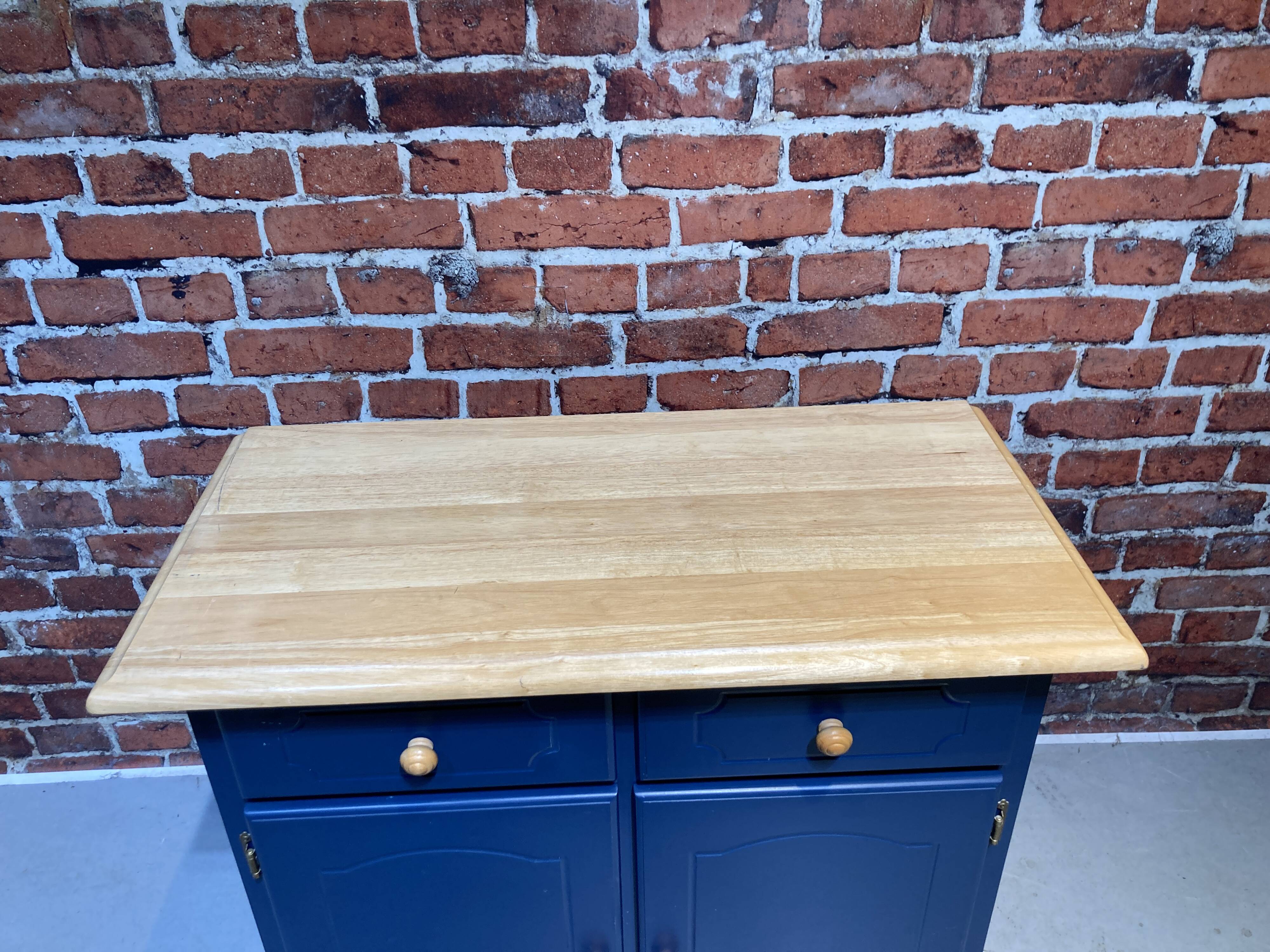 Blue painted wooden dresser
