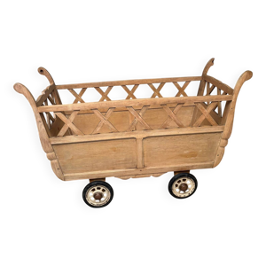 Lit, berceau vintage - roues