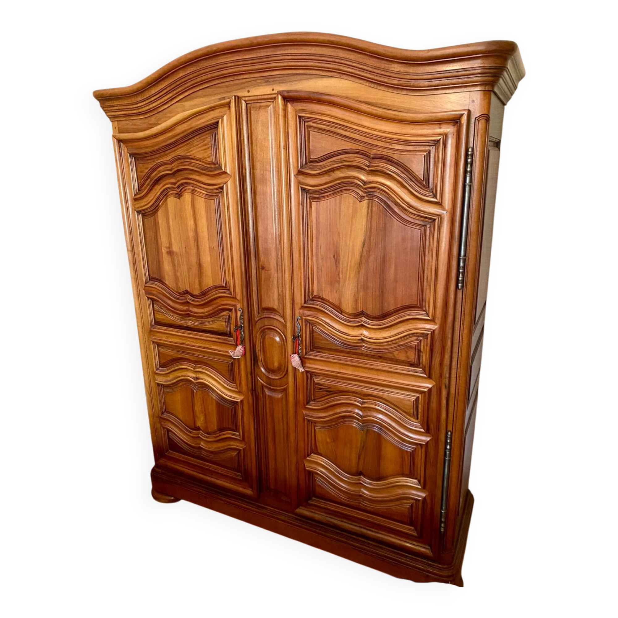 Antique wardrobe in solid oak and cherry (Louis XV style)