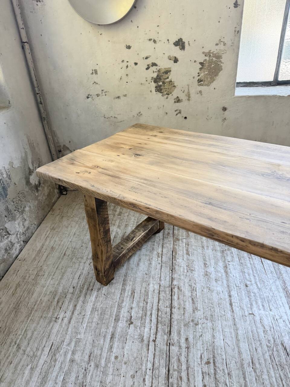 1950s pine farmhouse table 220cm