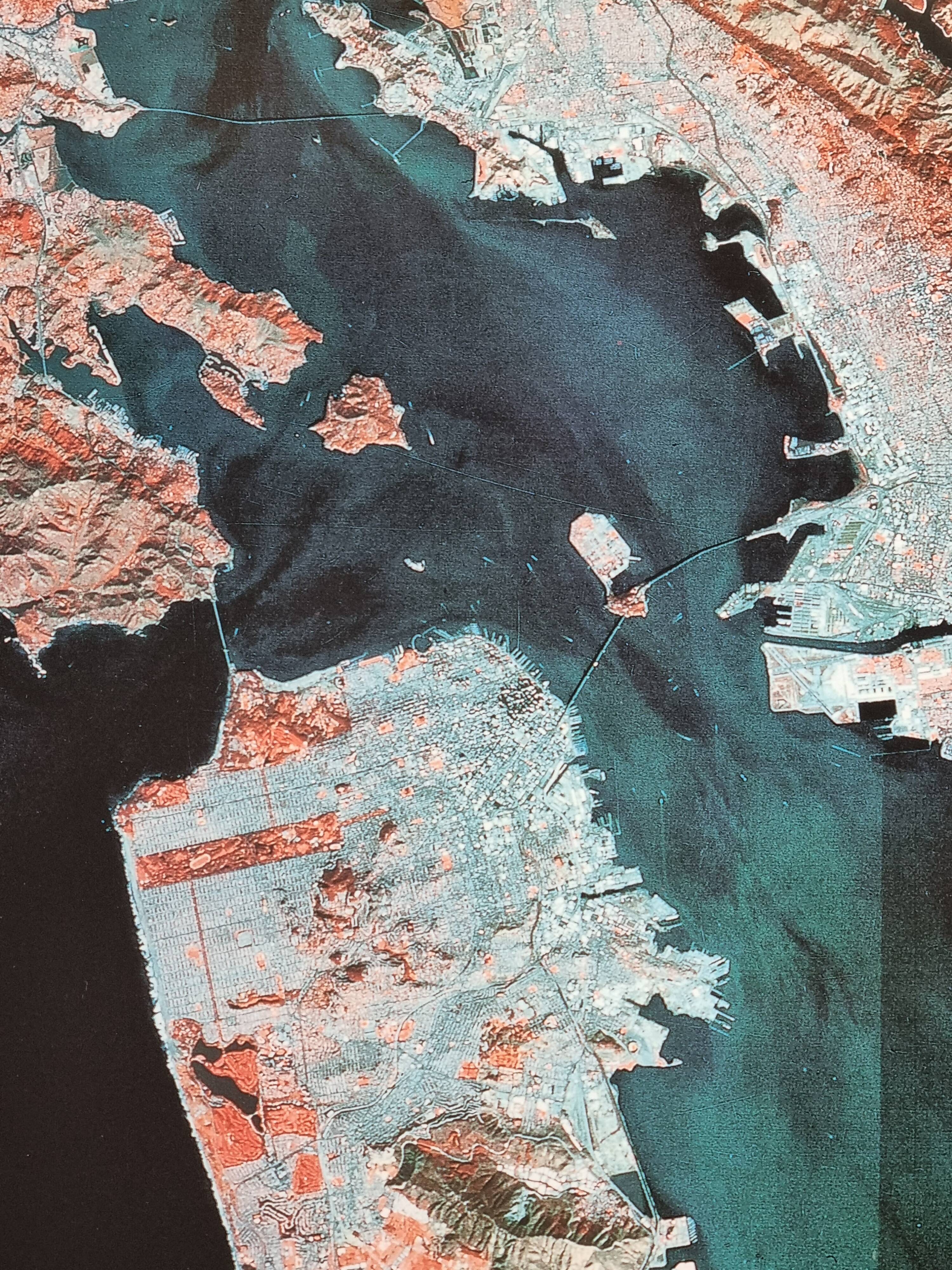 San Francisco Satellite Photographic Poster, CNES 1986, 50 x 60 cm, Publisher Spot Image