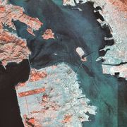 San Francisco Satellite Photographic Poster, CNES 1986, 50 x 60 cm, Publisher Spot Image