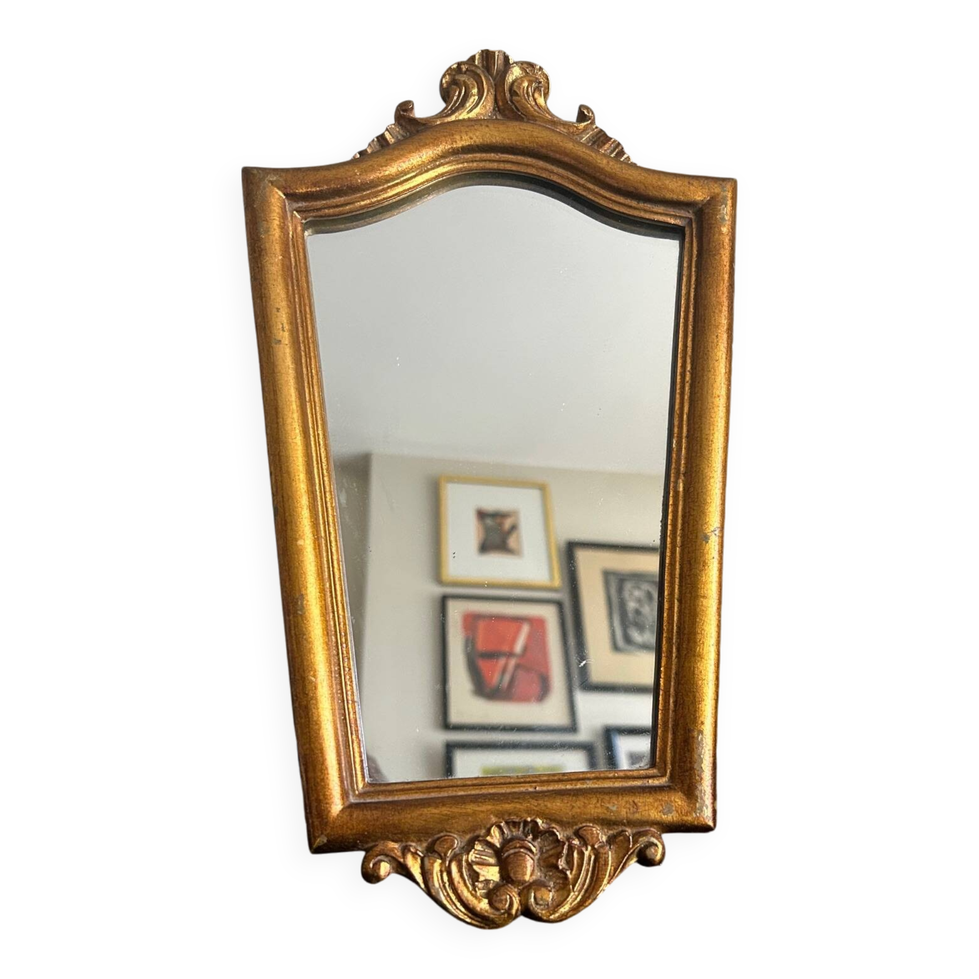 gold wood wall mirror