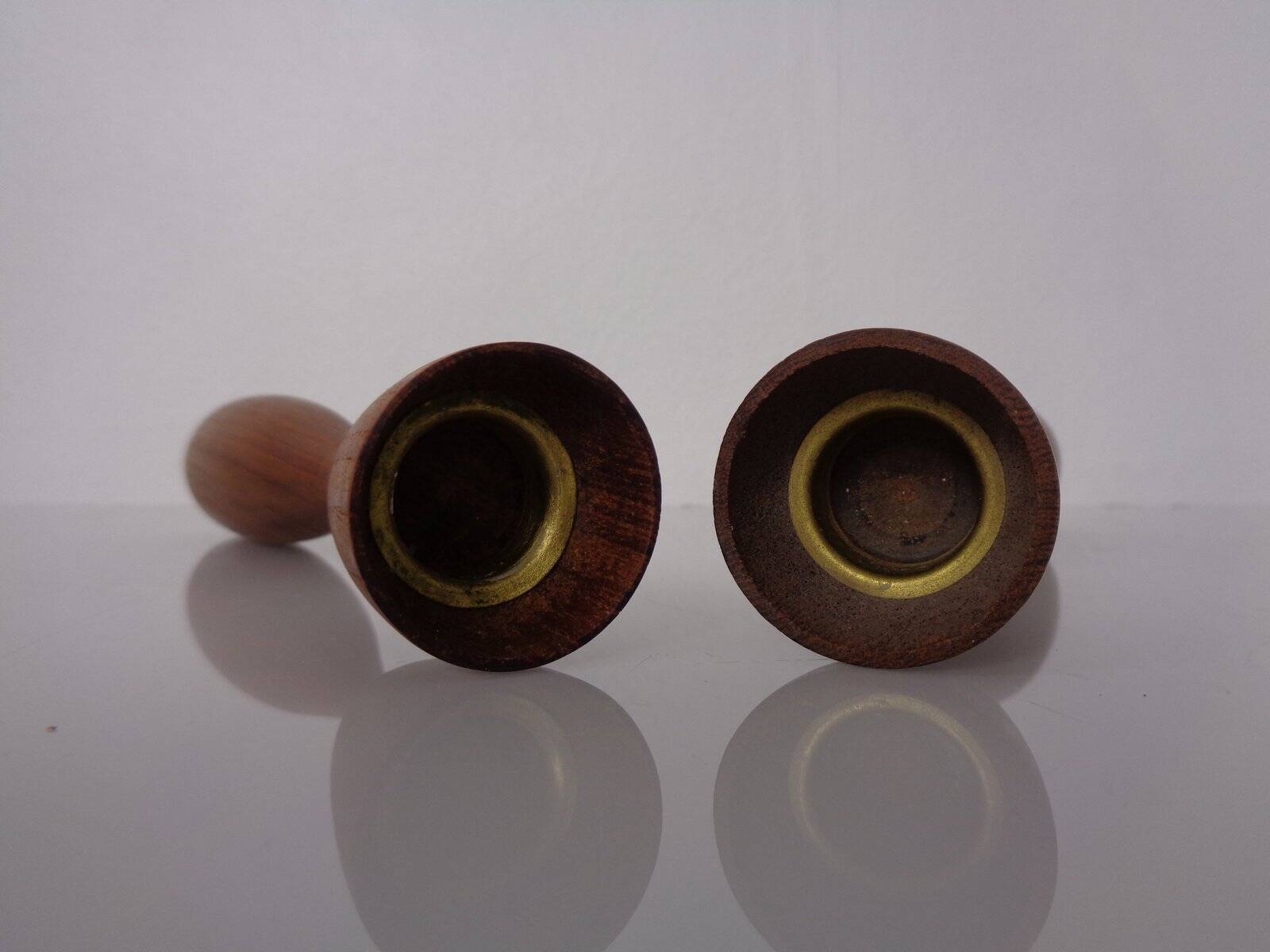 Danish Filigree Teak Candleholders, 1960s, Set of 2