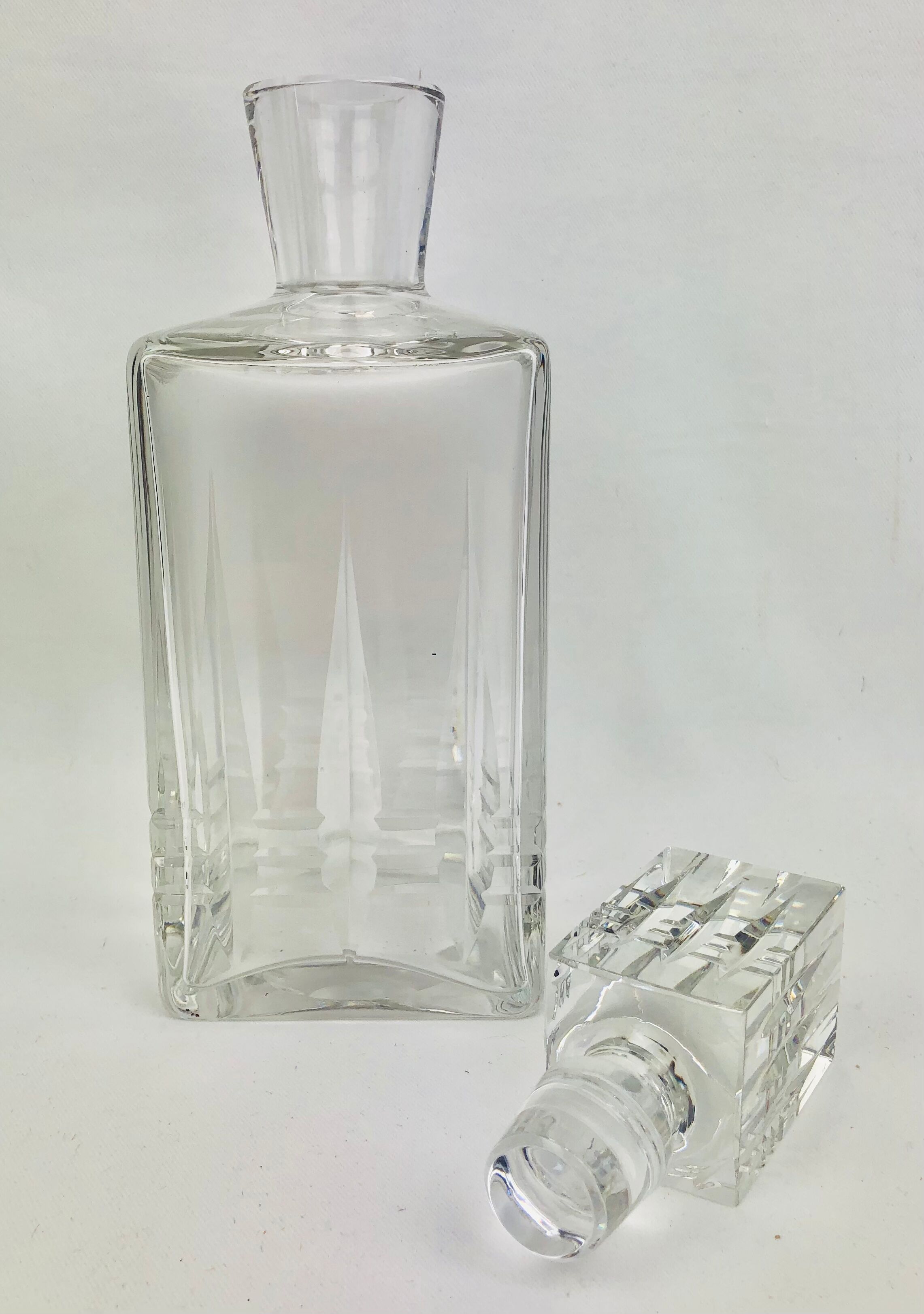 Vintage whiskey carafe in heavy crystal