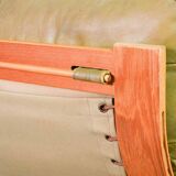 Scandinavian Rybo Rykken Olivegreen Leather 2-Seat Ry-Wing Lounge Sofa, 60s