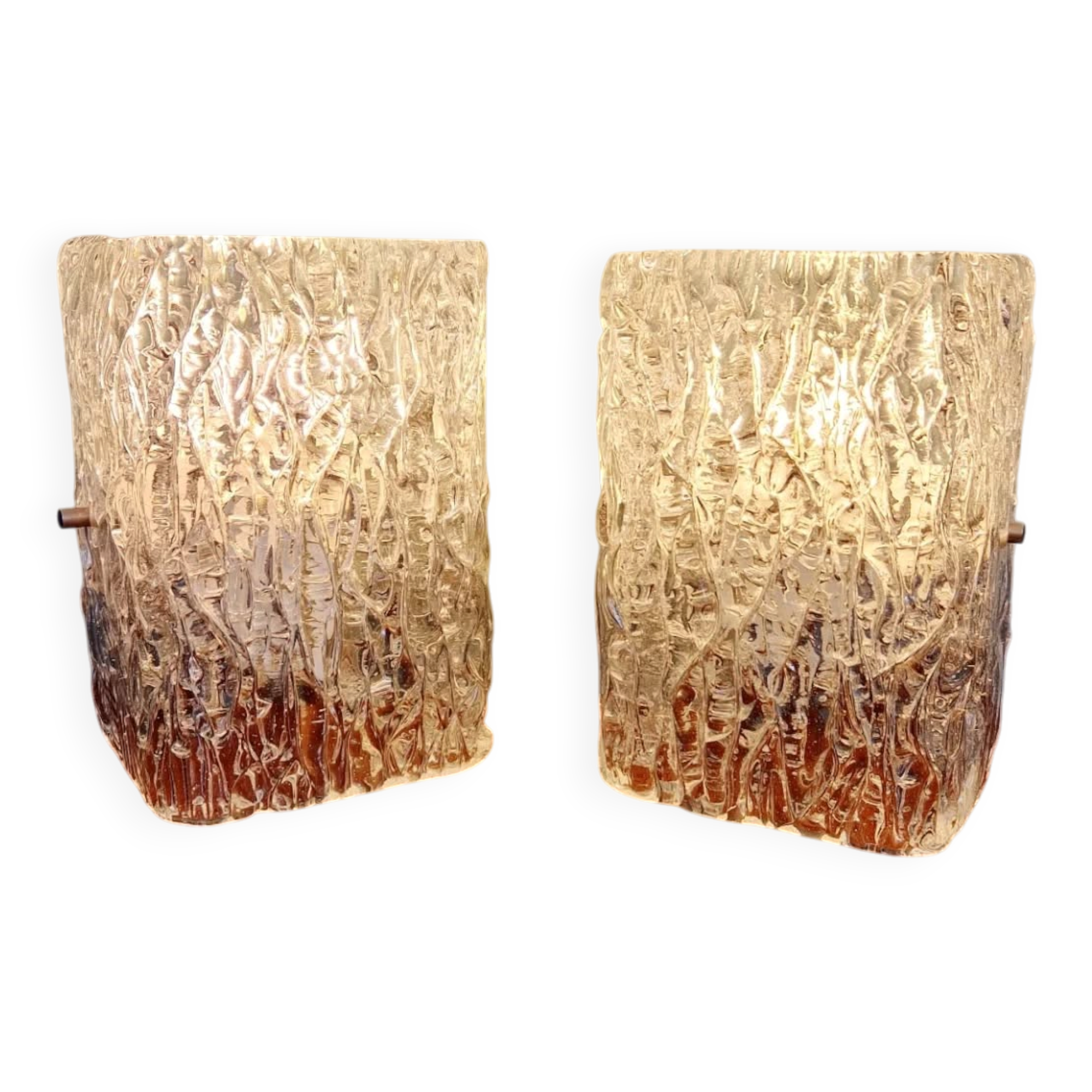 Pair of frosted glass wall sconces, J.T. Kalmar, 1960-70