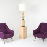 Pair armchairs with purple padding