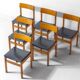 Set of 6 'Abstracta' dining chairs in beech by Jos de Mey, Belgium 1960s