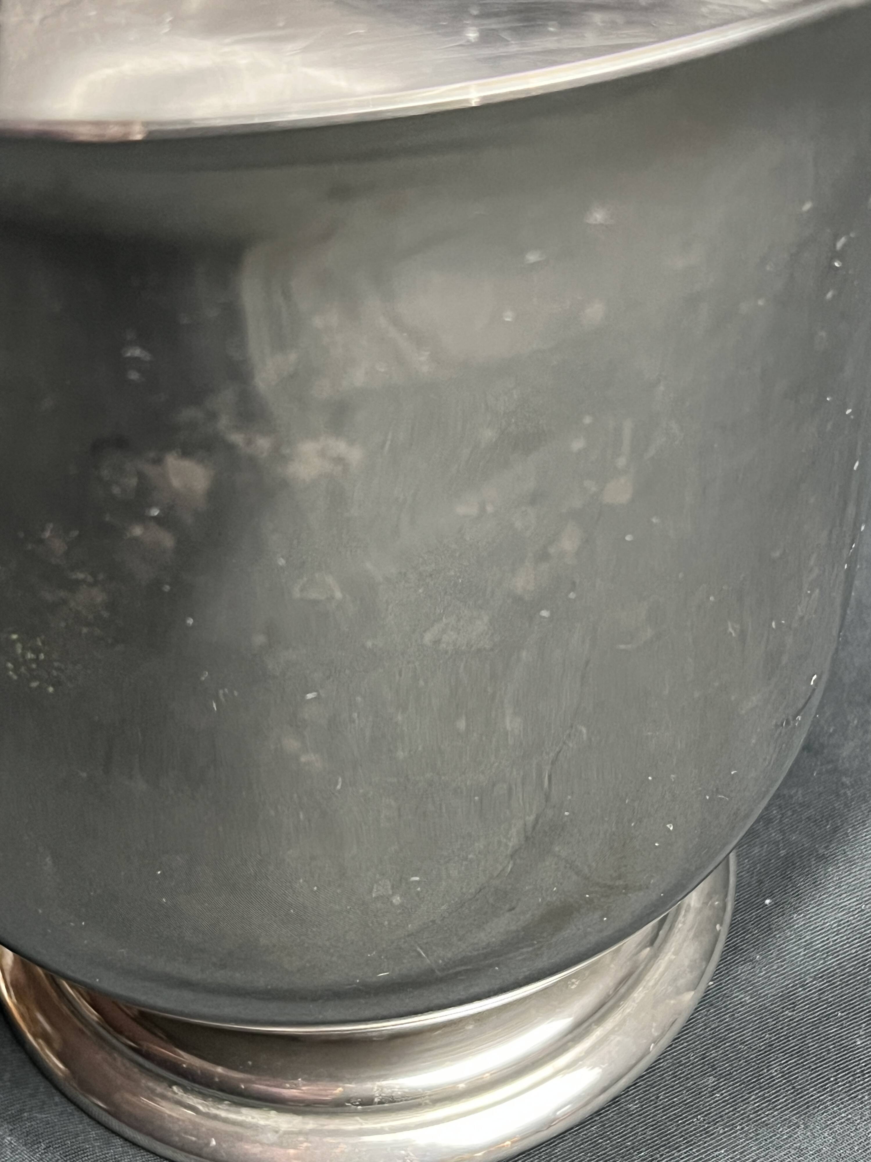 Tableware, Thermid silver metal ice bucket, glass bowl, lion handles X