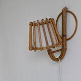 Lampe applique en rotin milieu du siècle moderne