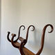 Thonet curved wood wall coat rack with 3 hooks, late 19th century