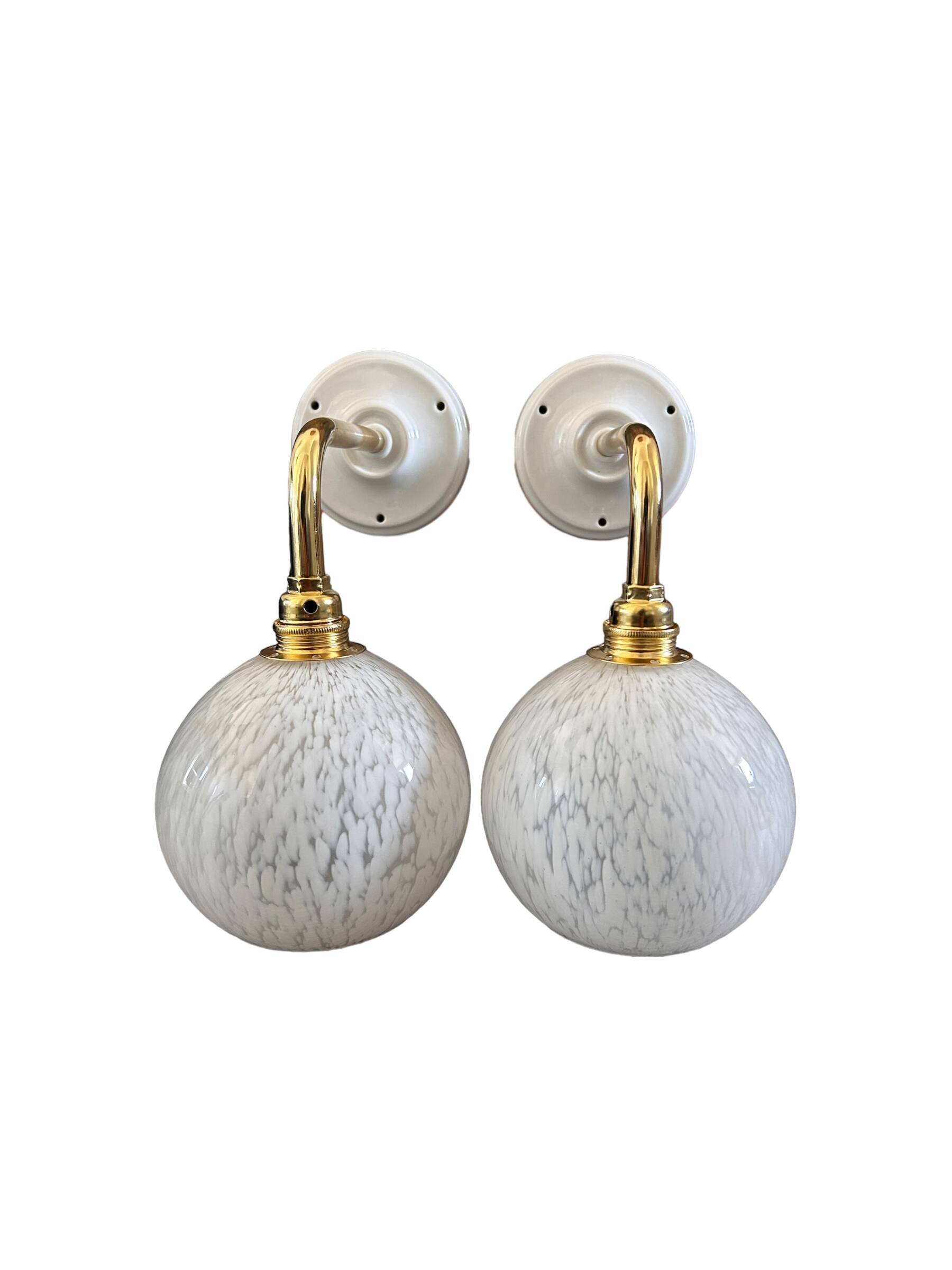 Pair of white wall lights