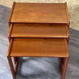 60s 70s Teak Nesting Tables side tables by Salin Nybor Denmark Design