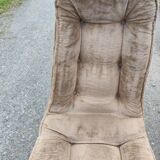 Set of 4 70s velvet bucket chairs