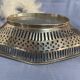 Large antique silver-plated metal bread basket