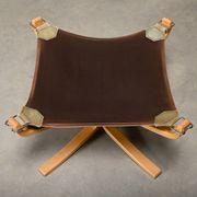 Sigurd Ressell Falcon Chair with Ottoman in brown leather for Vatne Møbler