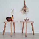 Paire de tabourets anciens tripodes