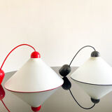 Ceiling lamps in opal glass Italian 1970s