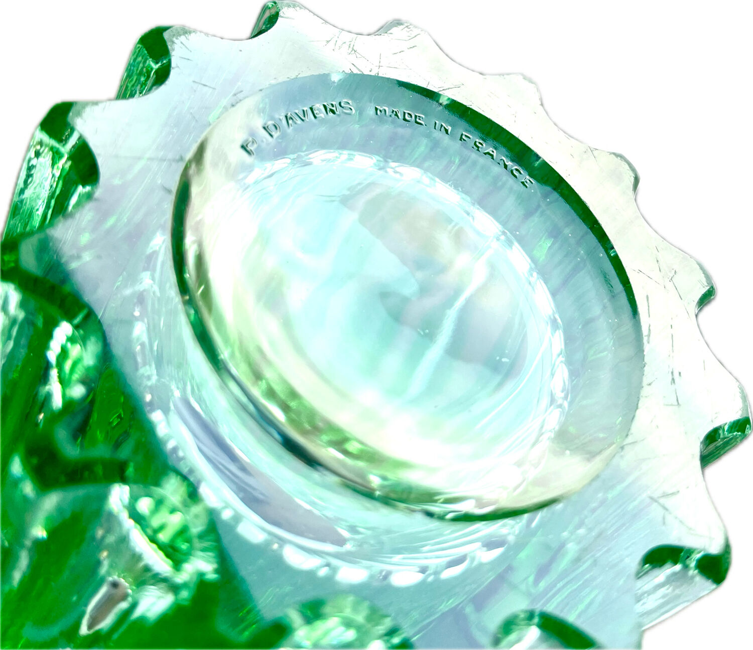 Art deco vase "absinthe green" – pierre d'avesns – france, 1930