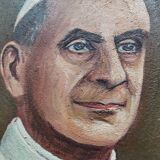 Tableau, peinture signée religieux pape Paul VI