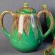 Vintage coffee service 8 pieces Grès de Puisaye circa 1950