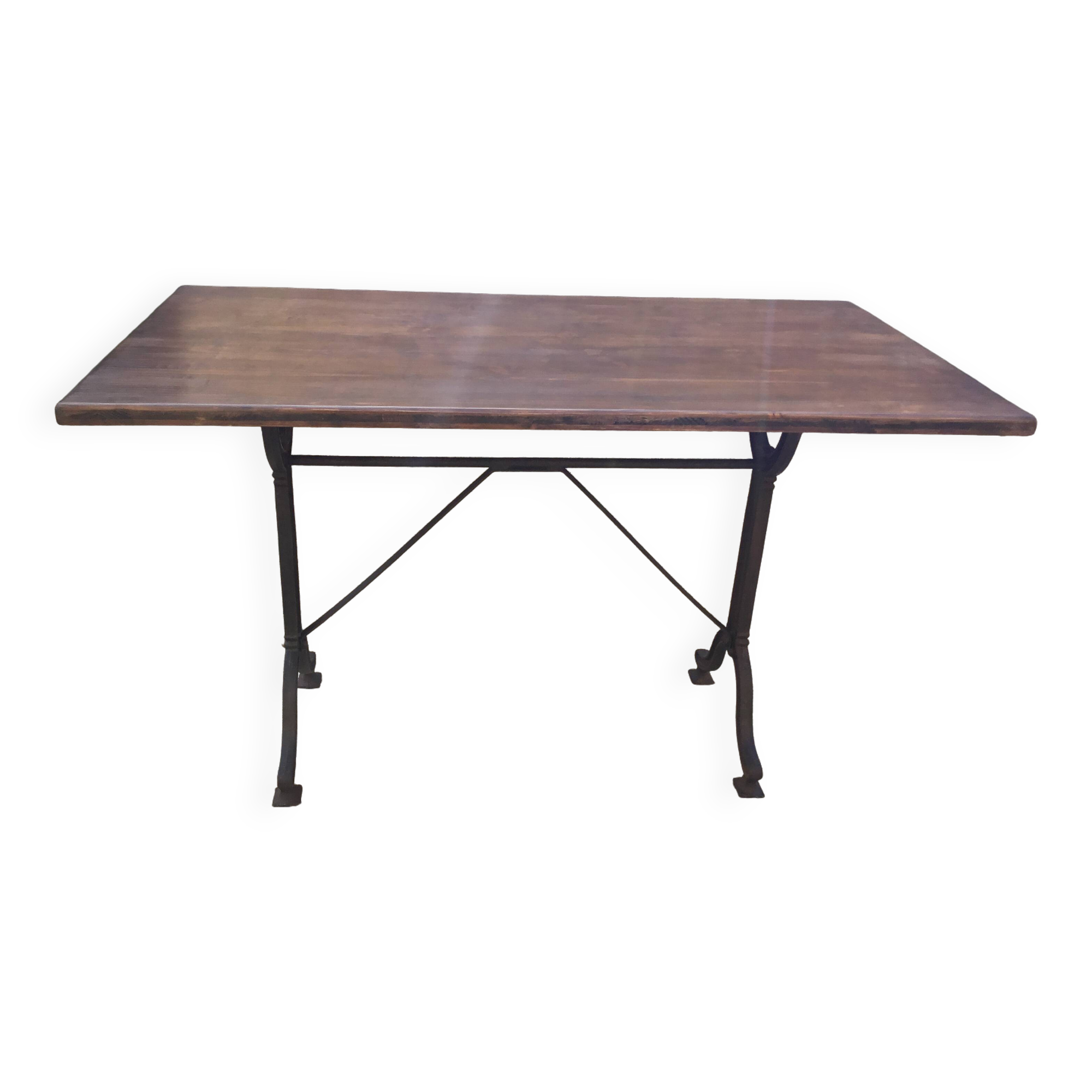 Cast iron and wood bistro table