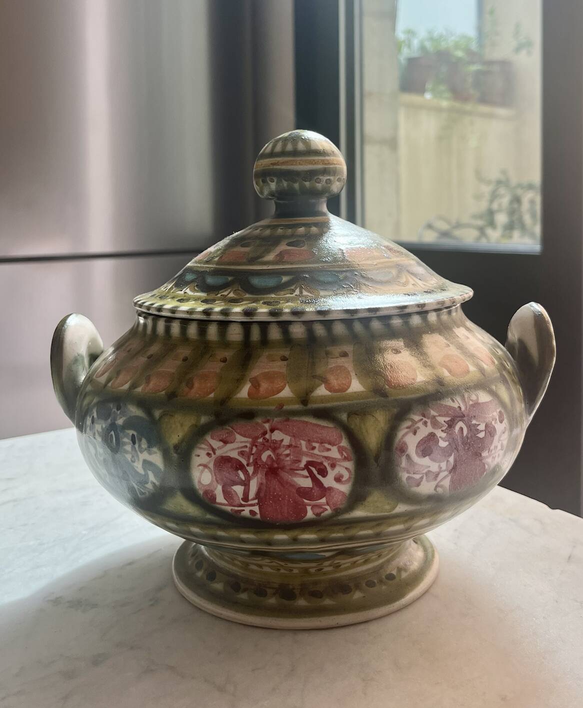 Vintage Kéraluc ceramic tureen, signed Helguen