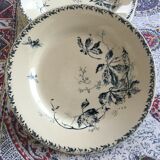 6 plates Gien theme bees and flowers