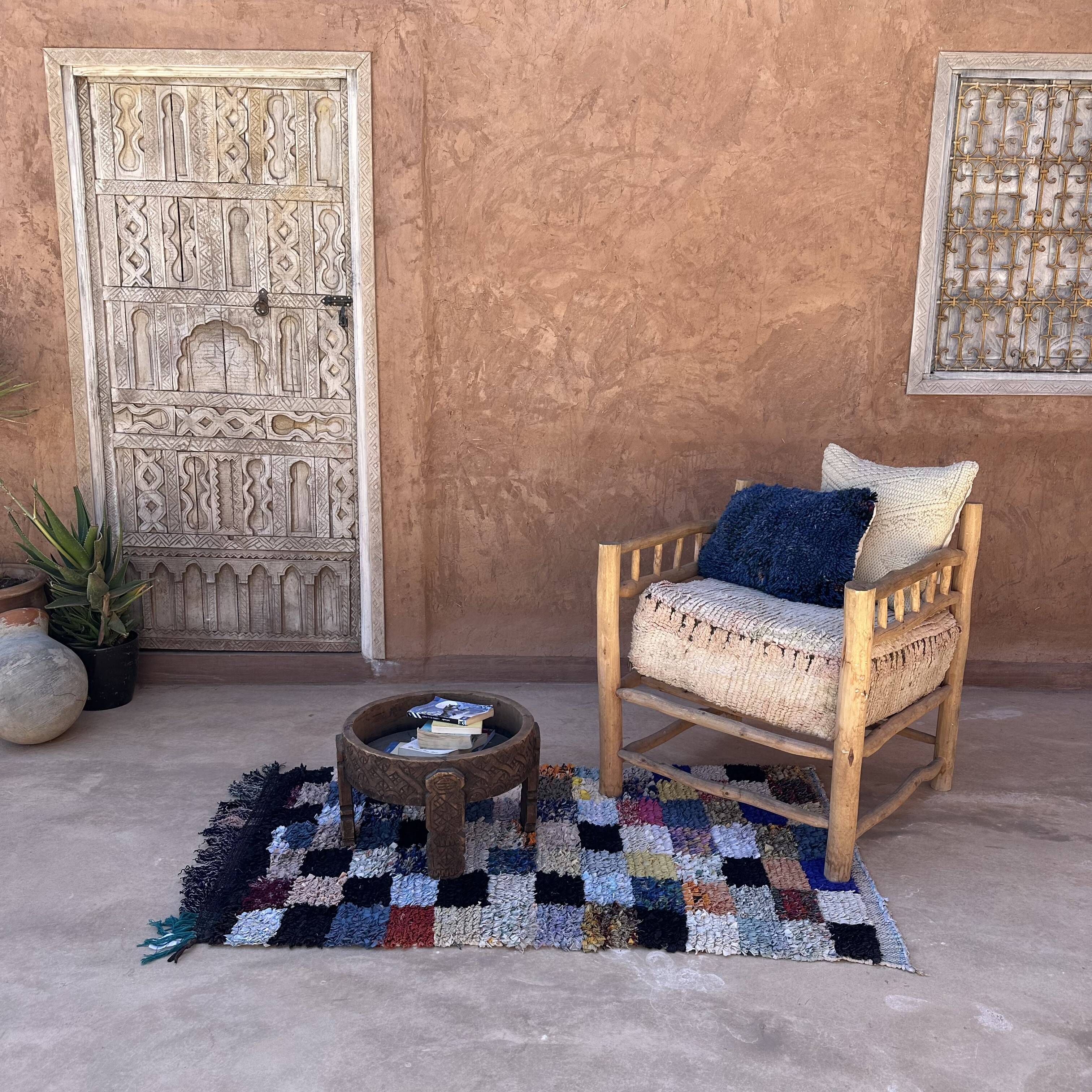 Colorful Boucherouite Moroccan rug - 87 x 152 cm