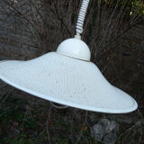 White perforated sheet metal chandelier