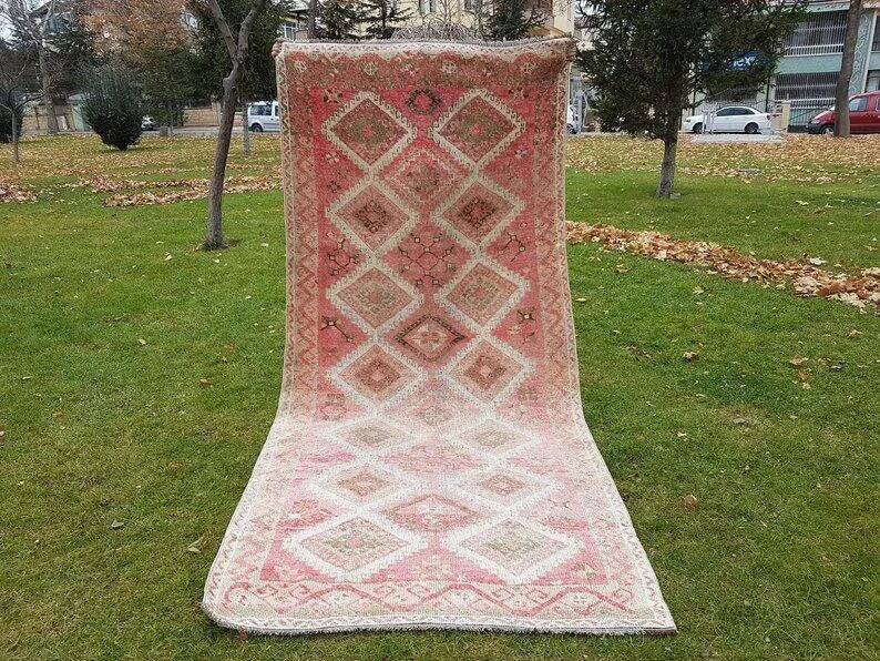 Vintage Turkish hallway rug 150x330 cm