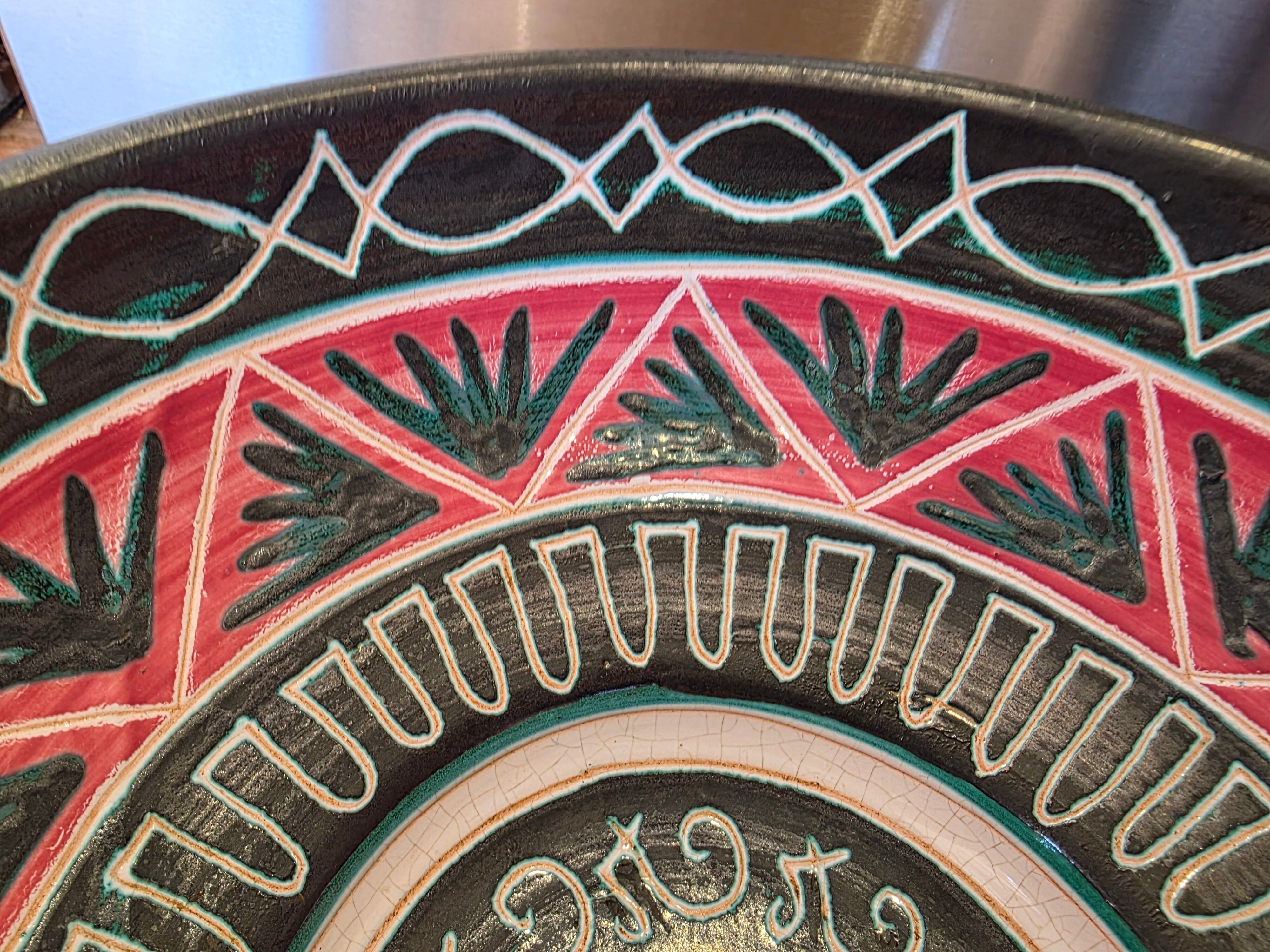 Large vintage Vallauris bowl by Michel Allix from the 1950s.