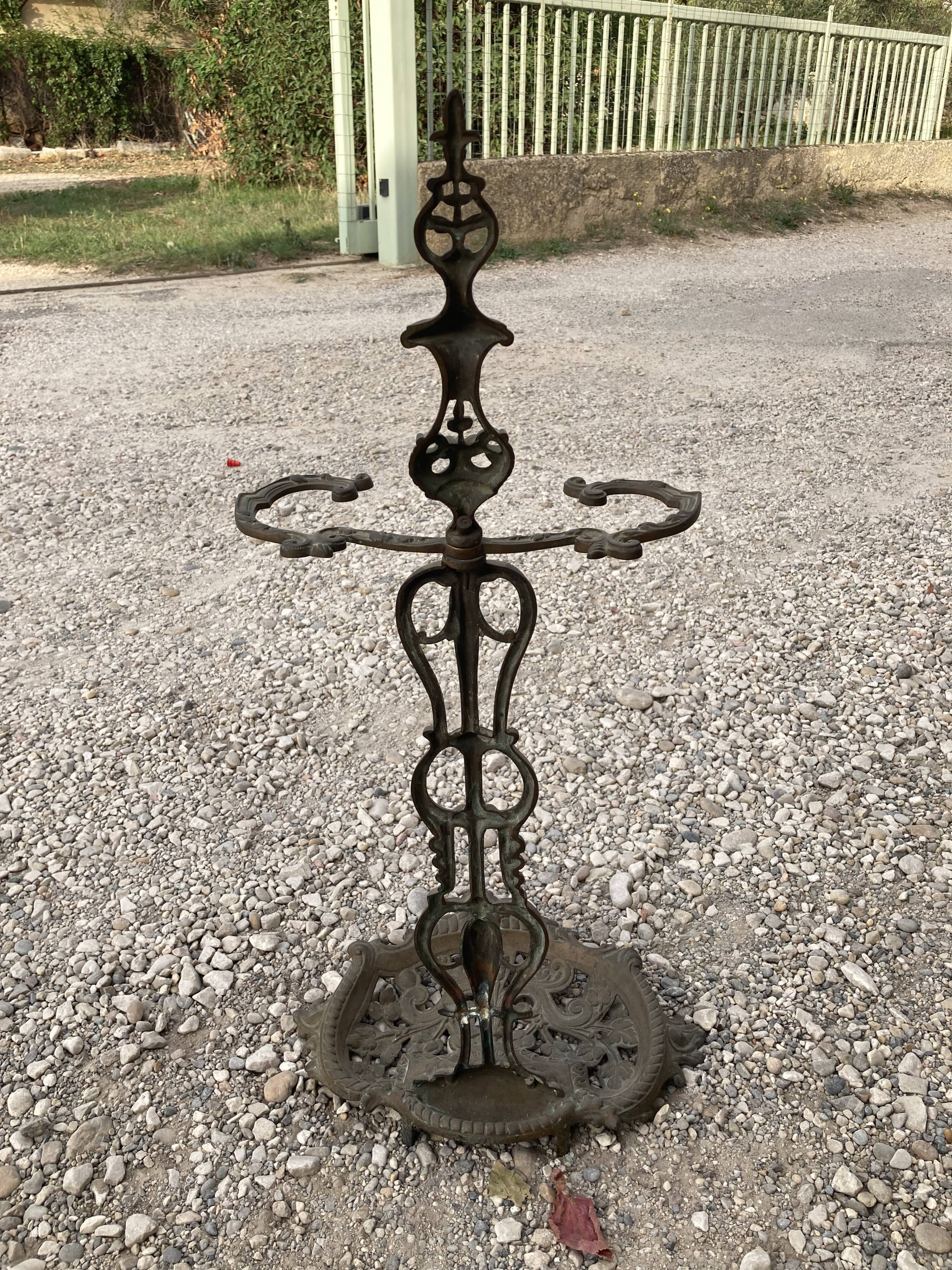 Umbrella door holder enamelled cast iron nineteenth century