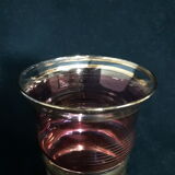 Fuchsia & gold glass art deco vase