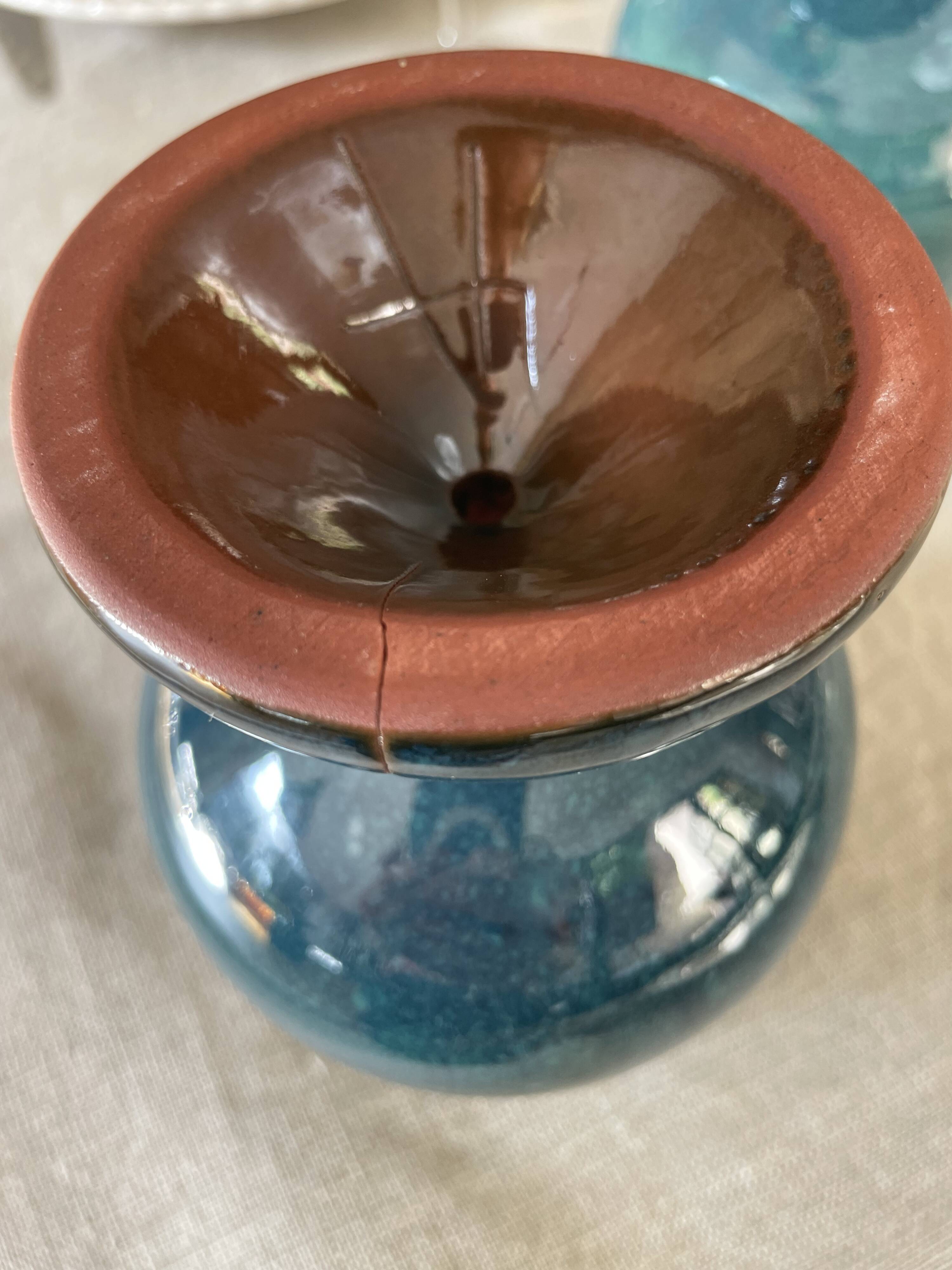 Ceramic Chalice-Glass-Vase Footed by Antonio Lampecco, several available