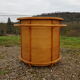 Vintage bamboo and rattan bar and pair of high stools