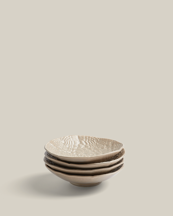 Lot de 4 coupelles malt grège brillant m