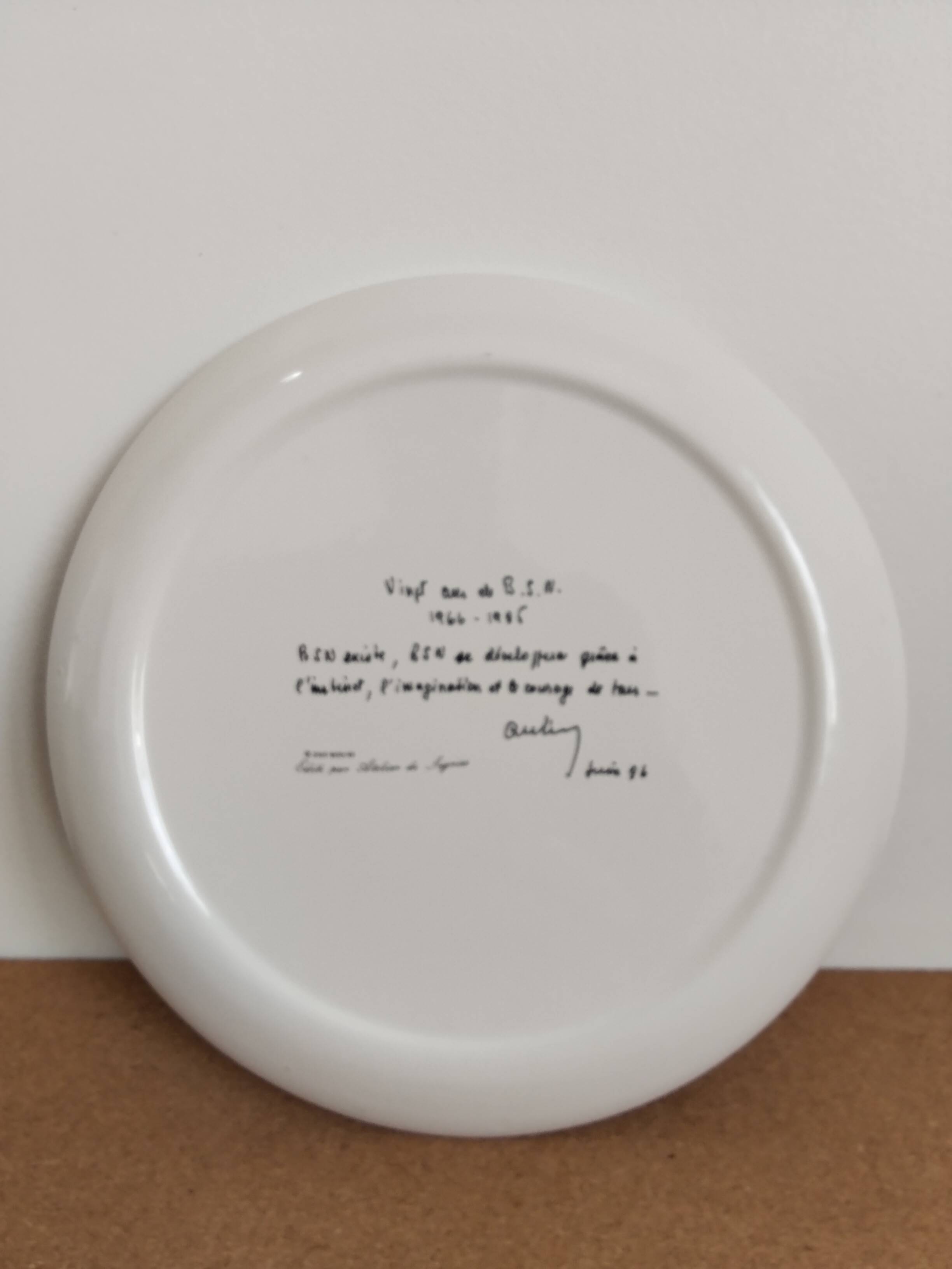 Plate by Zao Wou-Ki - Orchid - 1986 - signed