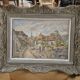 Watercolor landscape painting signed Robert Rutz original Montparnasse frame