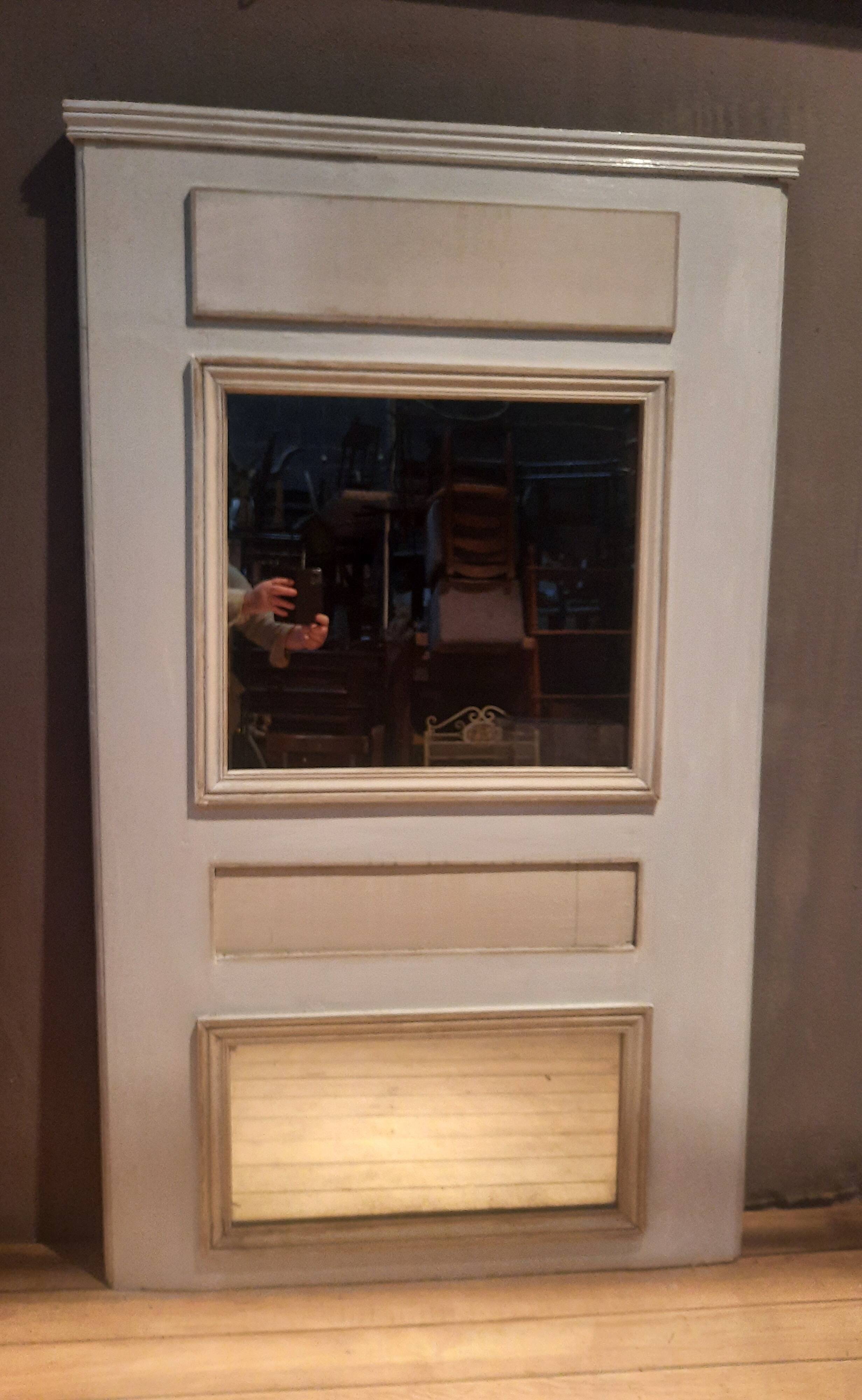 Woodwork trumeau with two mirrors