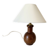 Wooden lamp, fabric cable, cotton lampshade