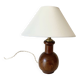 Lampe bois, câble tissu, abat-jour coton
