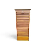 Oak tambour archive cabinet S.M.V. Silkeborg, Denmark 1920s–30s