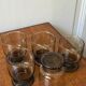 Lot de 5 verres à eau Henkel en verre fumé, années 80