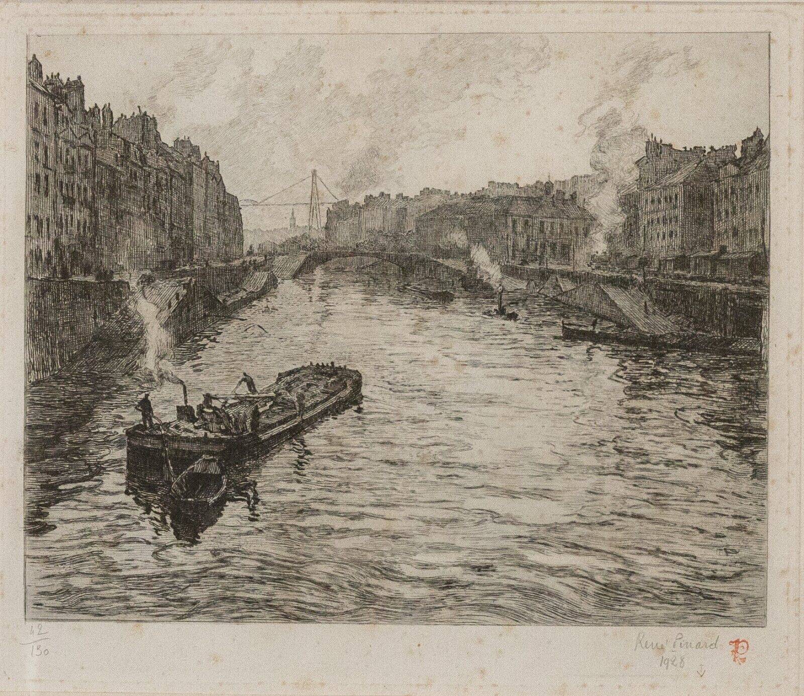 Engraving René Pinard Arms of the stock exchange of the Pont de la fishmonger Nantes