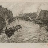 Gravure René Pinard Bras de la bourse du Pont de la poissonnerie Nantes